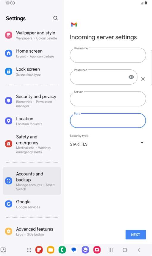 Press the drop down list below 