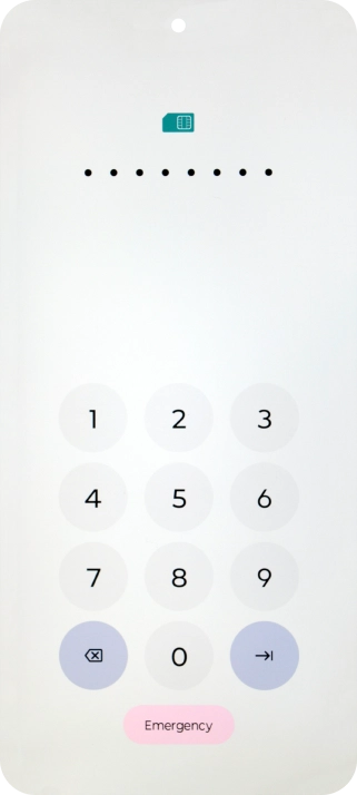 Key in the PUK and press arrow right.