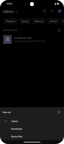 Press the required category and go to the required audio file.