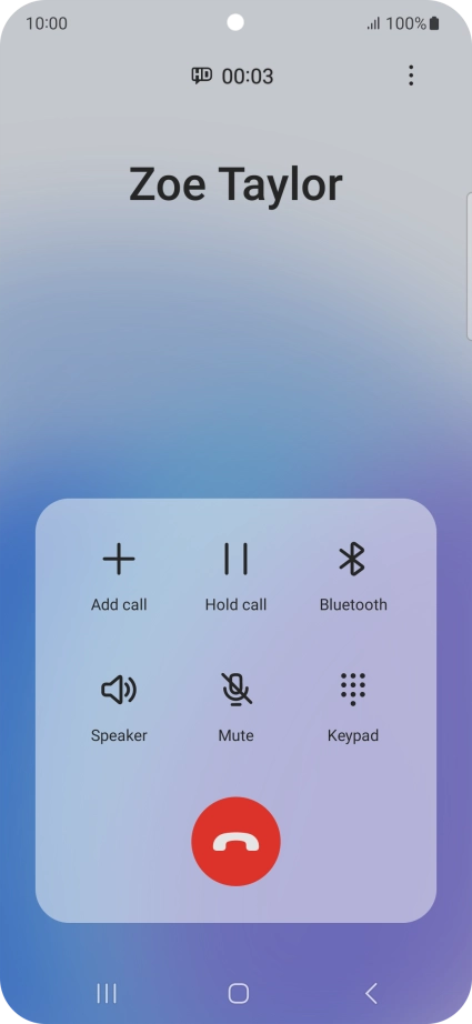 Press the end call icon.