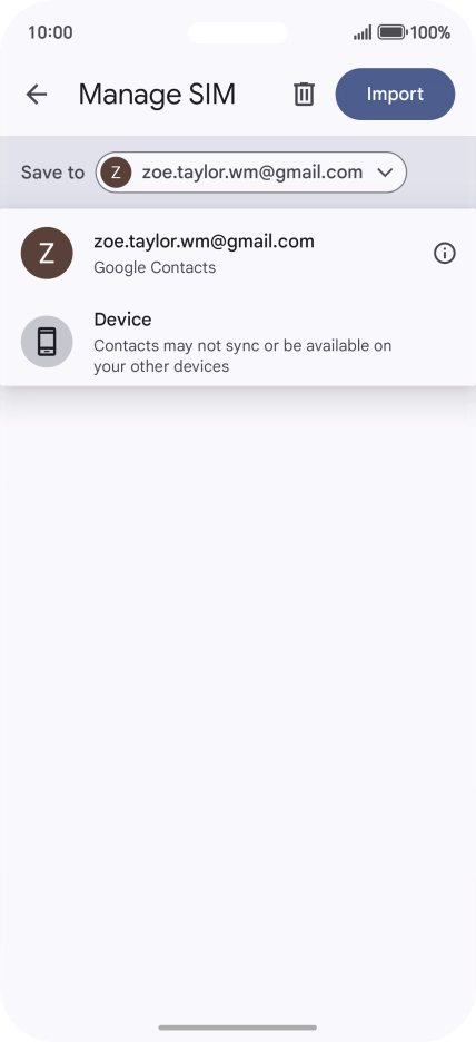 Press the required Google account. Press the required Google account.