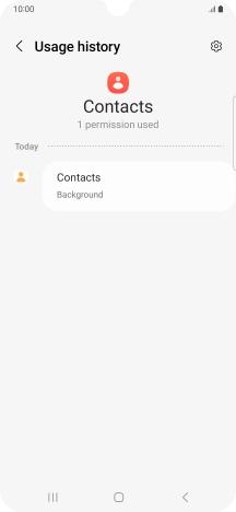 The app activity for the selected app is displayed.