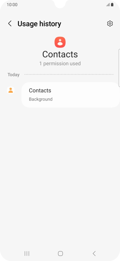 The app activity for the selected app is displayed.