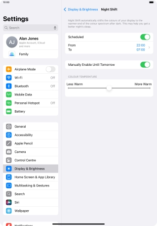 Press and drag the indicator below 