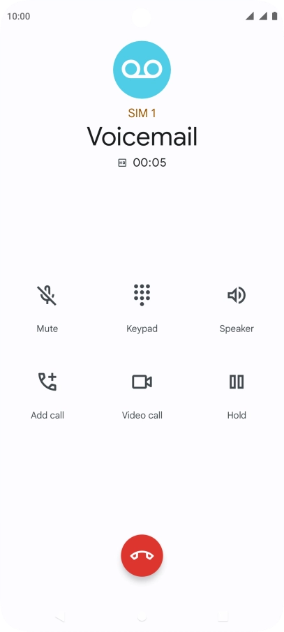 Press the end call icon.