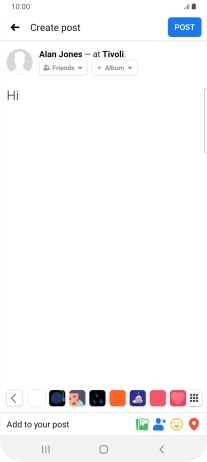 Write the required text and press POST.