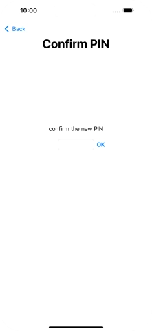 Key in the new PIN again and press OK.
