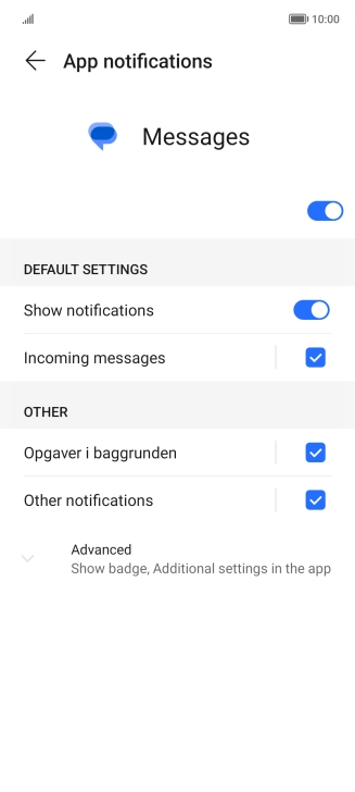 Press the indicator next to 