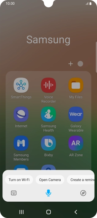 Say, in your own words, what you would like your phone to do, e.g.: CAMERA, CALL [contact], SEARCH THE WEB FOR [information].