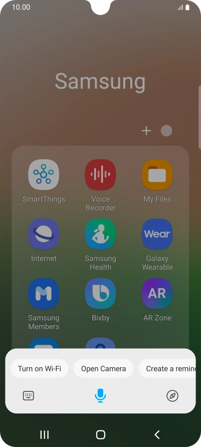 Say, in your own words, what you would like your phone to do, e.g.: CAMERA, CALL [contact], SEARCH THE WEB FOR [information].
