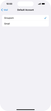 Press the required email account to select the email account as your default account.