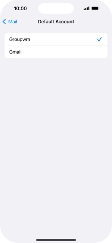 Press the required email account to select the email account as your default account.