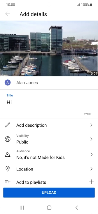 Key in the required text and press UPLOAD. Key in the required text and press UPLOAD.