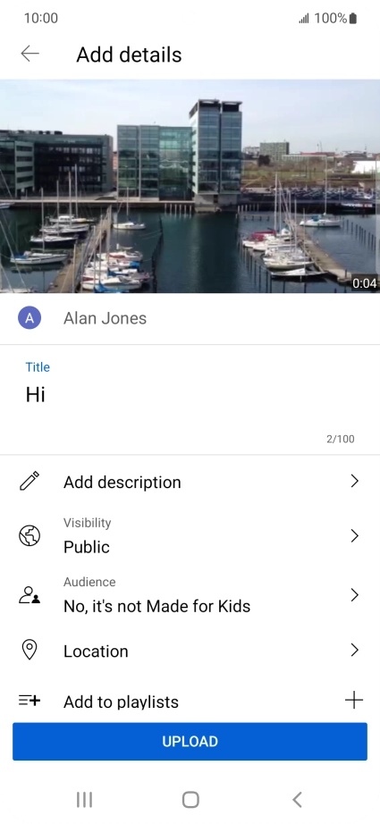 Key in the required text and press UPLOAD. Key in the required text and press UPLOAD.