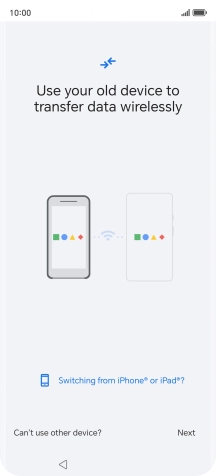 Follow the instructions on the screen to transfer the content from another phone and finish the activation of your phone.