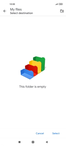To create a new folder, press the new folder icon and follow the instructions on the screen to create a new folder.