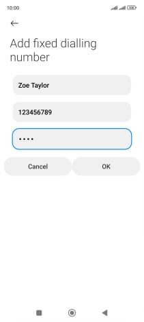 Key in your PIN2 and press OK. The default PIN2 is 1111.