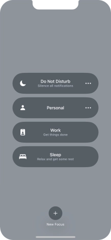 Press the required focus mode to activate or deactivate it immediately.