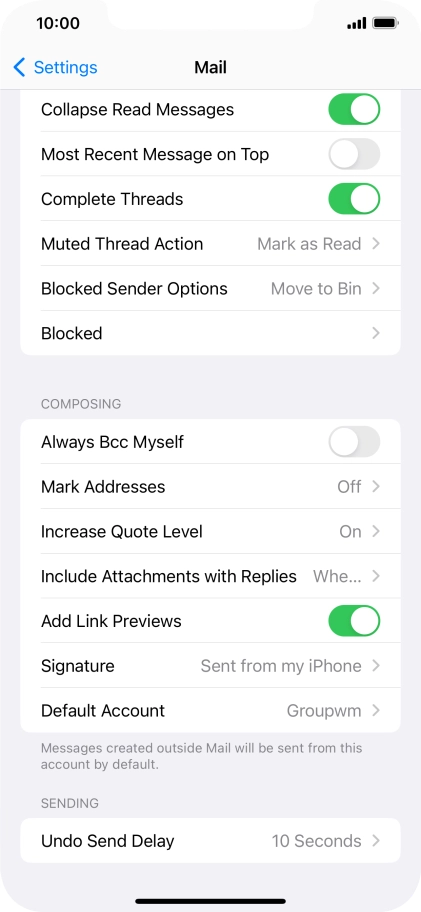 Press Default Account. Press Default Account.