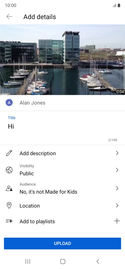 Key in the required text and press UPLOAD.