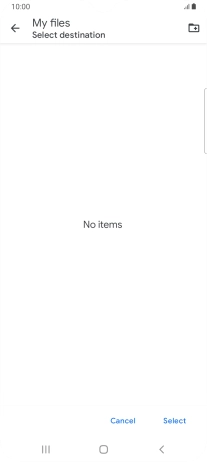 To create a new folder, press the new folder icon and follow the instructions on the screen to create a new folder.