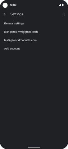 Press the required email account.