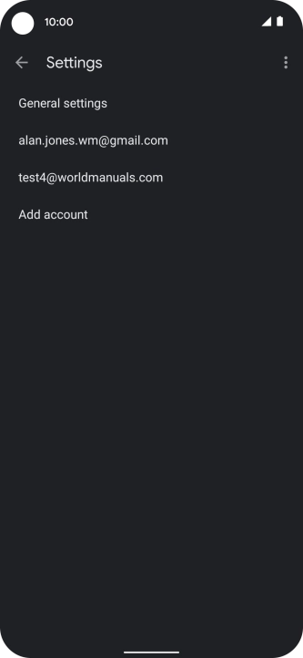 Press the required email account.