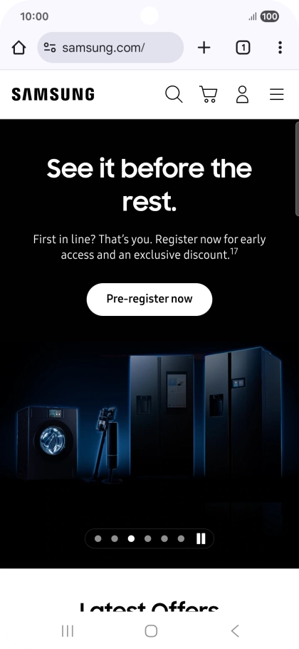 Press the menu icon.