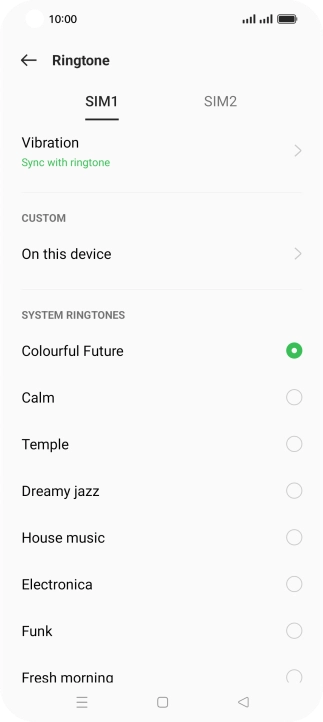 Press the required SIM.