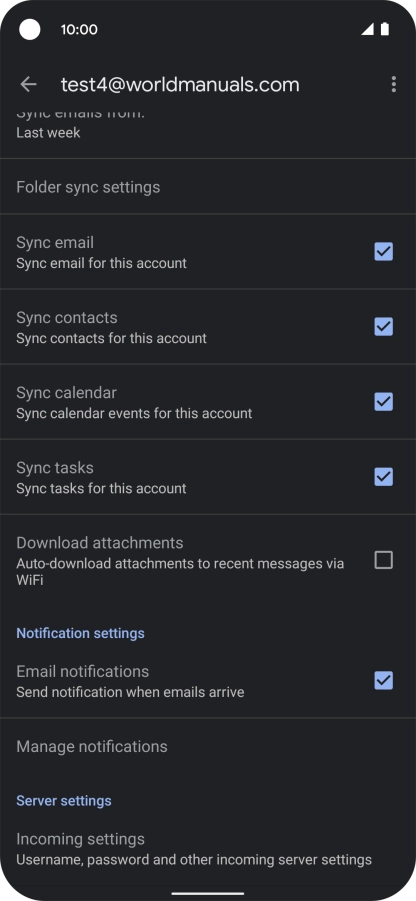 Press the field next to 