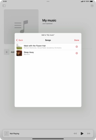 Go to the required category and press the add icon next to the required audio file.