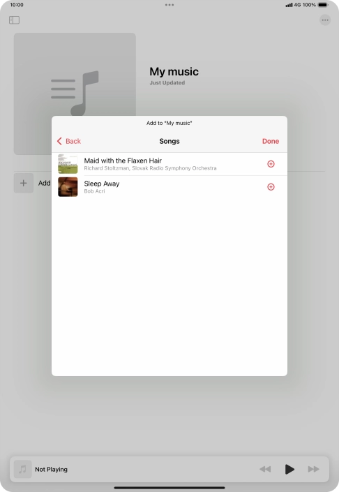 Go to the required category and press the add icon next to the required audio file.