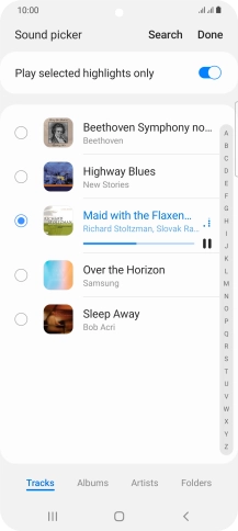 Once you've found a ring tone you like, press Done.
