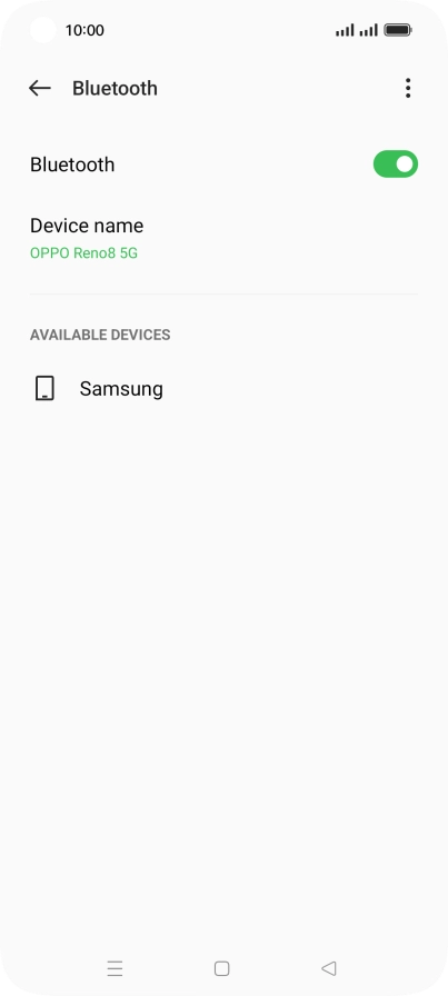 Press the required Bluetooth device and follow the instructions on the screen to pair the device with your phone.