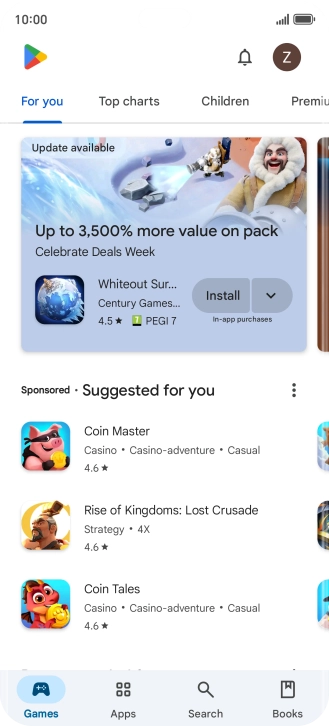 Press the profile icon. Press the profile icon.