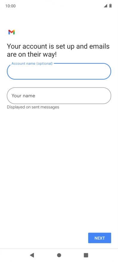 Press Your name and key in the required sender name.