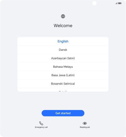 Press the required language.