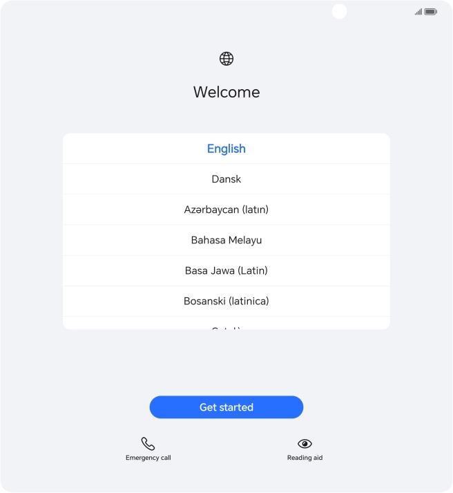 Press the required language.