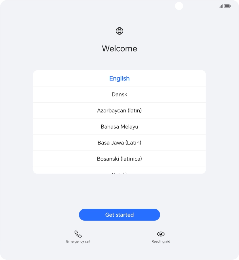 Press the required language.