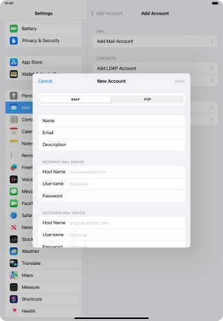 Press IMAP. Press IMAP.