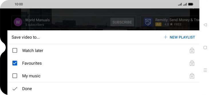 Press the required playlist.