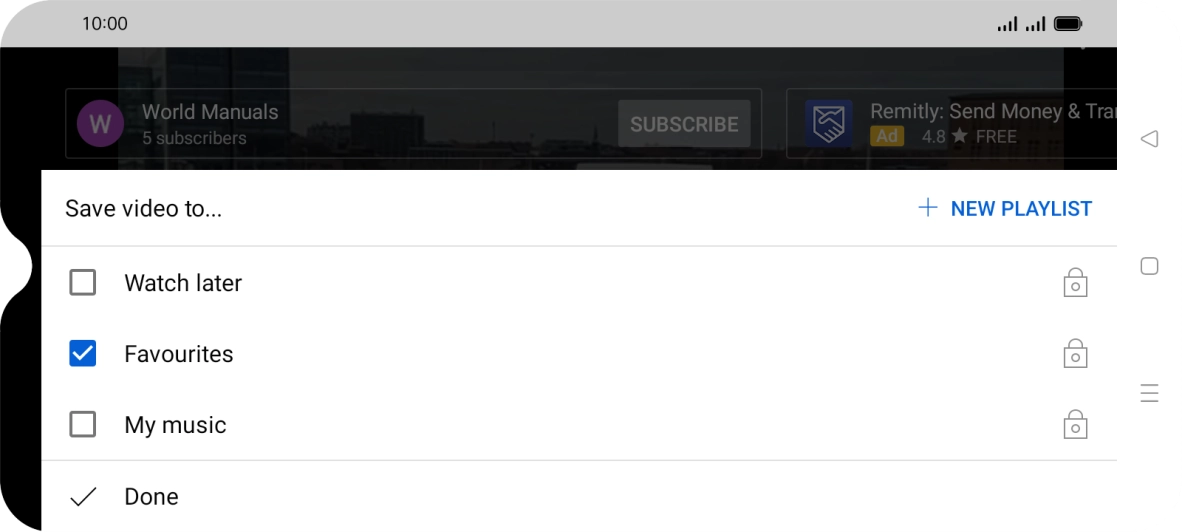 Press the required playlist.