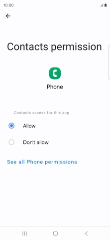 Press the required setting.