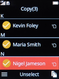 Press the Right selection key.