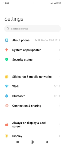 Press SIM cards & mobile networks.