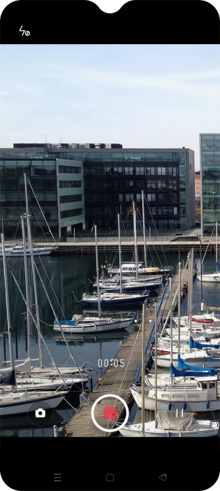 Press the stop icon to stop recording.