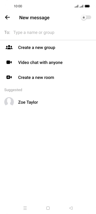 Press the search field and key in the first letters of the recipient's name.