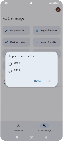 Press the required SIM.