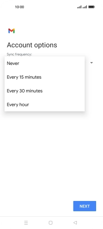 Press the required setting.