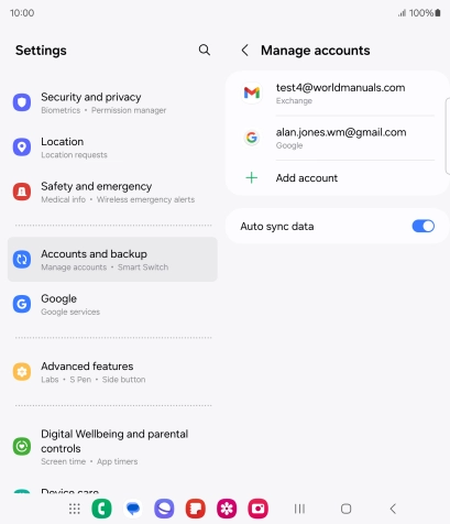 Press the required email account.